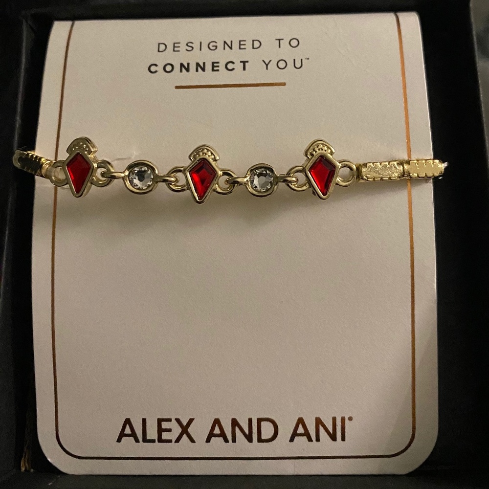 Alex and Ani Crystal and Ruby Stretch Bracelet NWT
